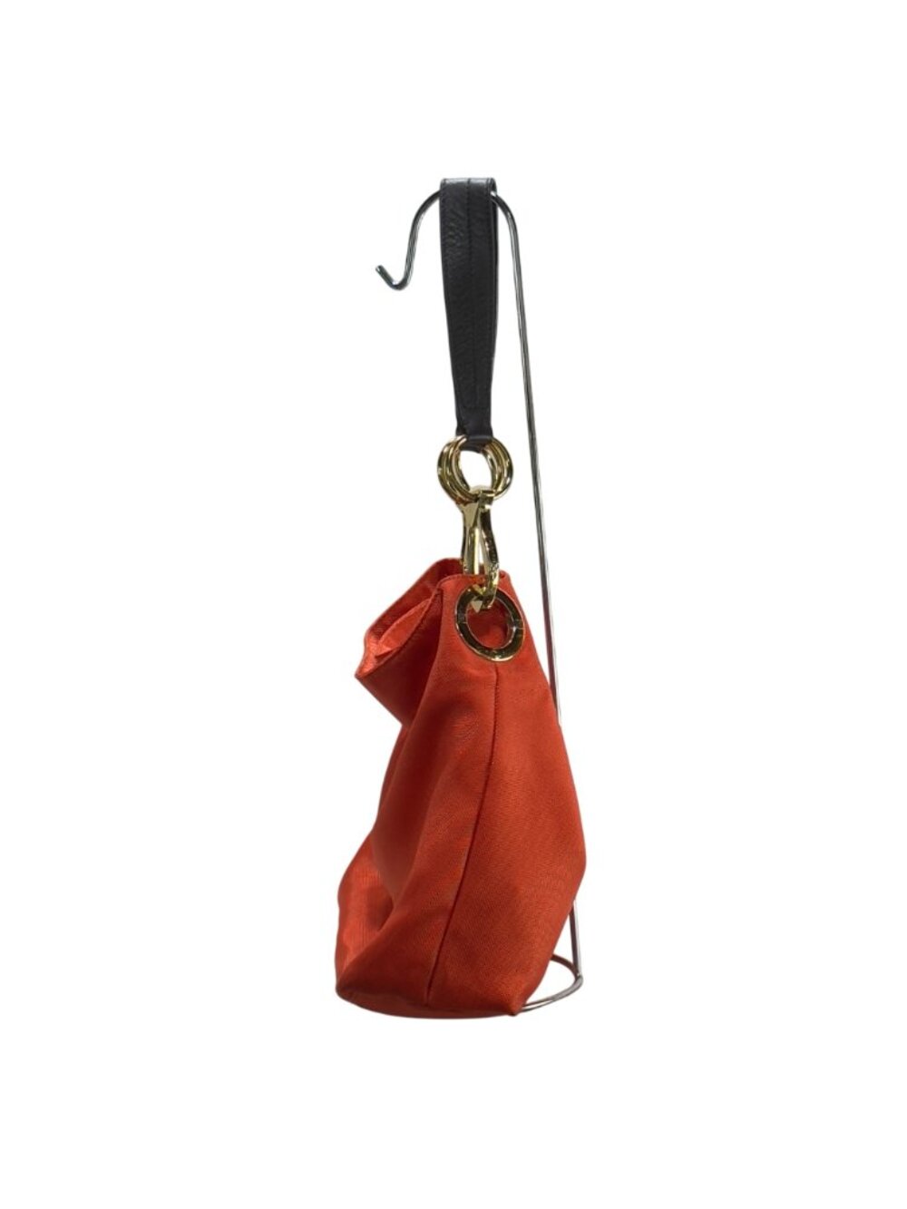 JPK Paris 75 Orange & Floral Lined Nylon Shoulder Bag With Gold Hardware - Picture 6 of 12